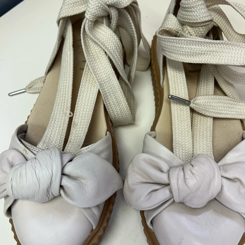Fenty Puma Bow Sandals in Oatmeal Color